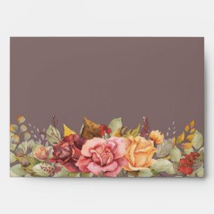 Fall/Thanksgiving Floral Border Return Address Envelope