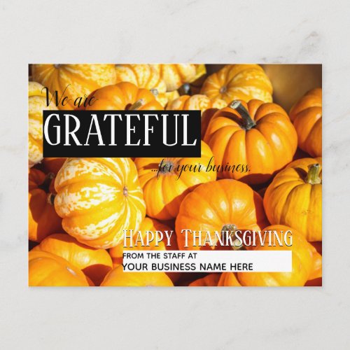 Fall Thanksgiving Greeting Customers Postcard