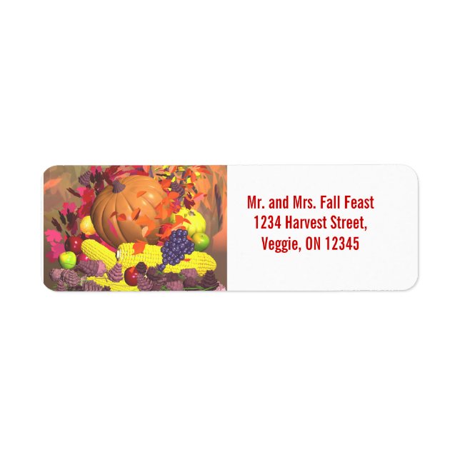 Fall Thanksgiving Harvest Label (Front)
