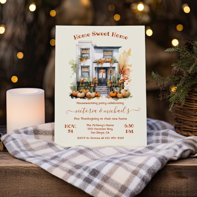 Fall Thanksgiving Housewarming Party Invitation (Creator Uploaded)