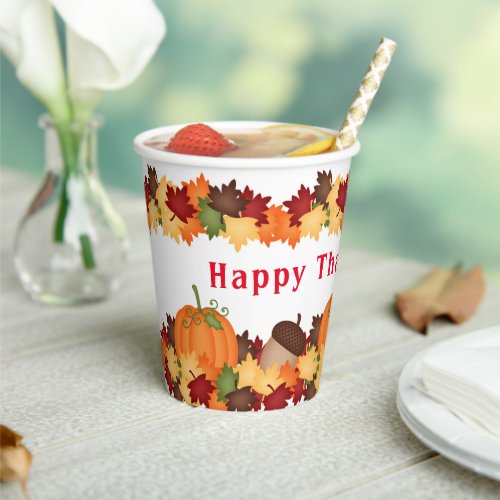 Fall Thanksgiving  Paper Cups