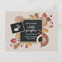 Fall Thanksgiving Pumpkin Baby Pregnancy Birth Ann Holiday Postcard