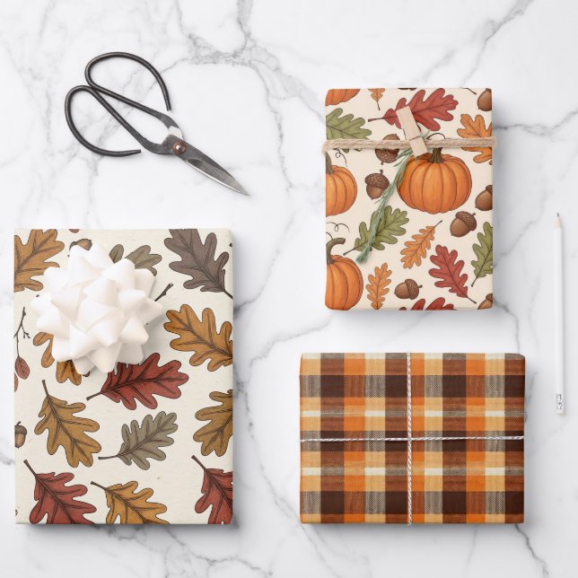 Fall Thanksgiving  Wrapping Paper Sheets (Front)