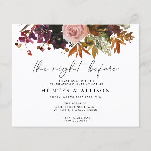 Fall The Night Before  Invitation Flyer