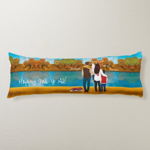 Fall theme Family by the River custom name  Body Pillow