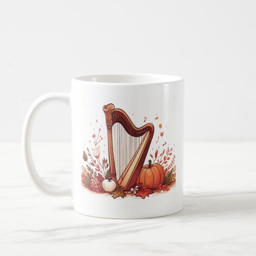 Fall Theme Harp Pumpkin Mug