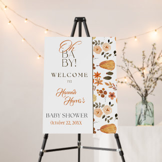 Fall Theme Oh Baby Shower Welcome Sign