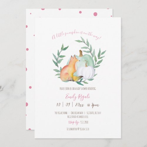 Fall Themed Baby Shower Invitation