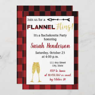 Fall Themed Bachelorette Invite in Red and Black