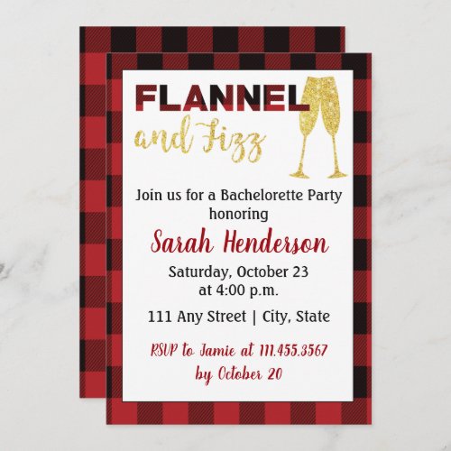 Fall Themed Bachelorette Invite in Red and Black