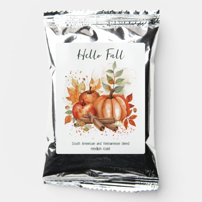 Fall-Themed Black Tea Satchels Set Coffee Drink Mix (Front)