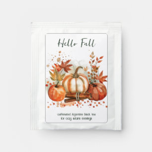 Fall-Themed Black Tea Satchels Set Tea Bag Drink Mix