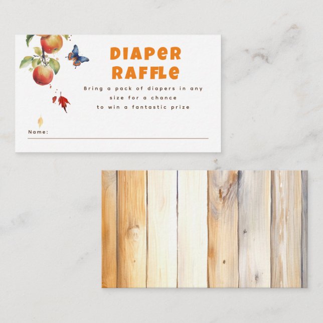 Fall Themed Diaper Raffle Tickets Enclosure Card (Front/Back)