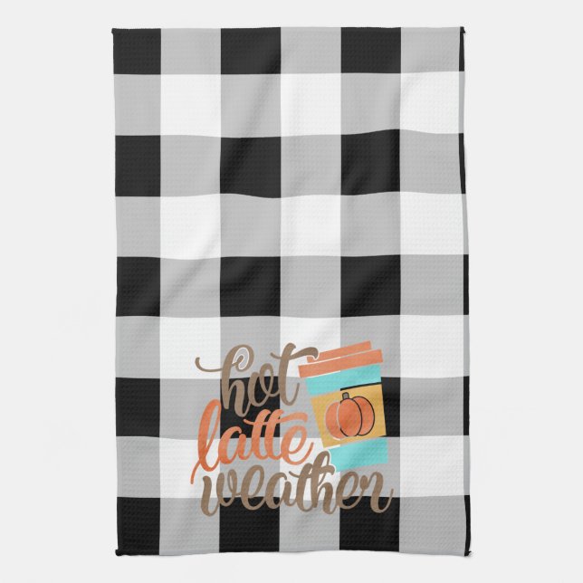 Fall Themed Home Decor with Buffalo check Kitchen Towel (Vertical)