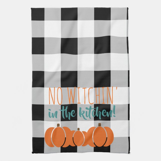 Fall Themed Home Decor with Buffalo check Kitchen Towel (Vertical)
