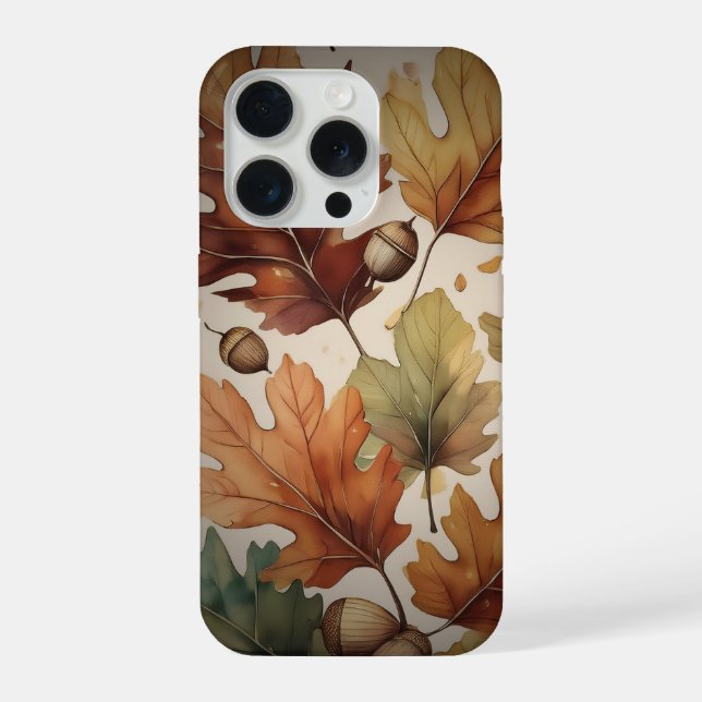 Fall themed leaves iphone case (Back)