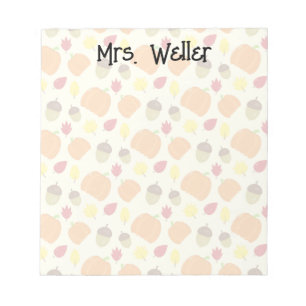 Fall Themed (pumpkin acorn leaves) Personalized Notepad