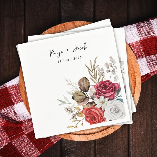 Fall Themed Reception Autumn Wedding Napkins (Creator Uploaded)