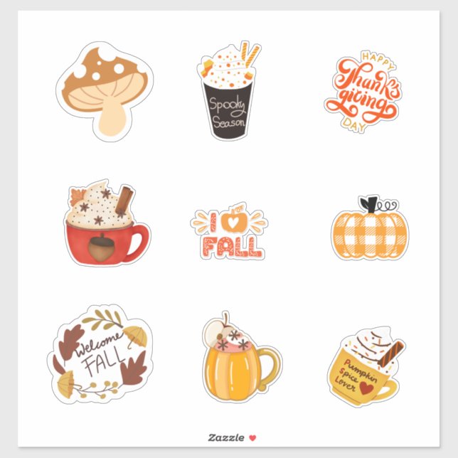 Fall-Themed Sticker Set with Cozy Autumn Vibes (Sheet)