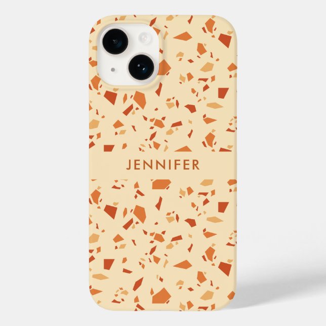 Fall Themed Terrazzo Pattern Personalized Case-Mate iPhone Case (Back)