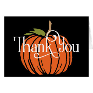 Fall Themed Thank You with Big Orange Pumpkin Cards