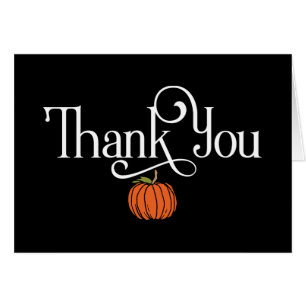 Fall Themed Thank You with Small Orange Pumpkin Cards