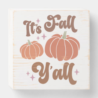 Fall-Themed Wooden Wall Sign "It's Fall Y'all"