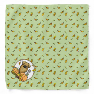 Fall Tibetan Spaniel (Brown) Dog Pumpkins Cute Bandana