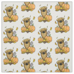 Fall Tibetan Spaniel (Brown) Dog Pumpkins Cute Fabric