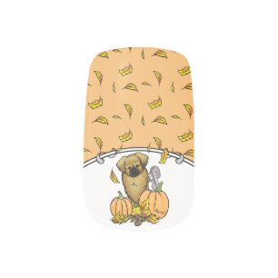 Fall Tibetan Spaniel (Brown) Dog Pumpkins Cute Minx Nail Art