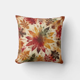 Fall / Tie Dye /  Bullseye Leaves Throw Pillow