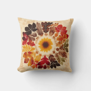 Fall / Tie Dye / Leaves Throw Pillow