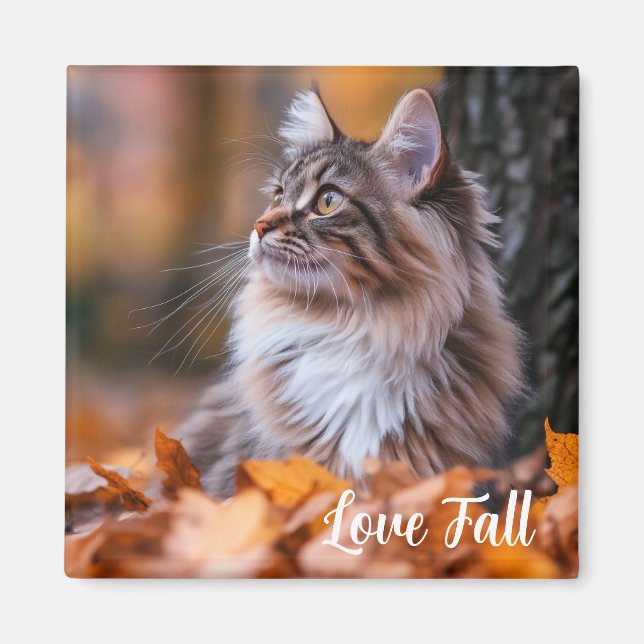 Fall Time Cat Magnet (Front)