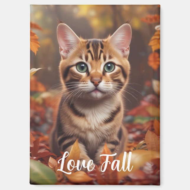 Fall Time Cat Magnet (Front)