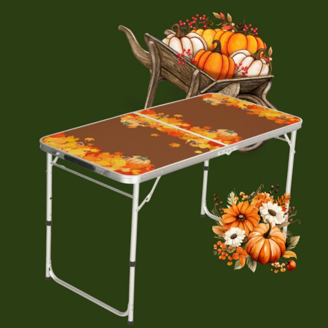 Fall Time Colors and Pumpkins Beer Pong Table (Creator Uploaded)
