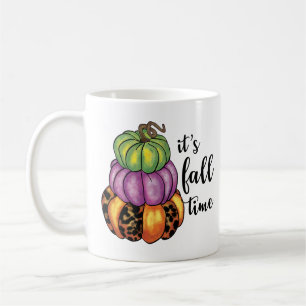 Fall Time Quote Colorful Pumpkins Crafty Coffee Mug