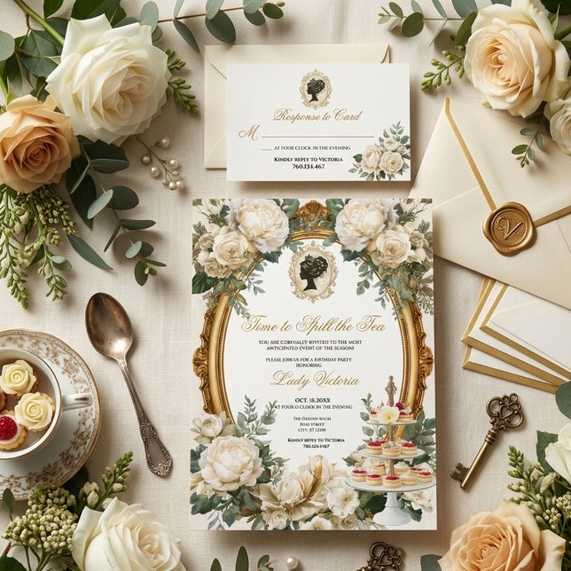 Fall Time to Spill the Tea Bridal Shower Invitation (Creator Uploaded)