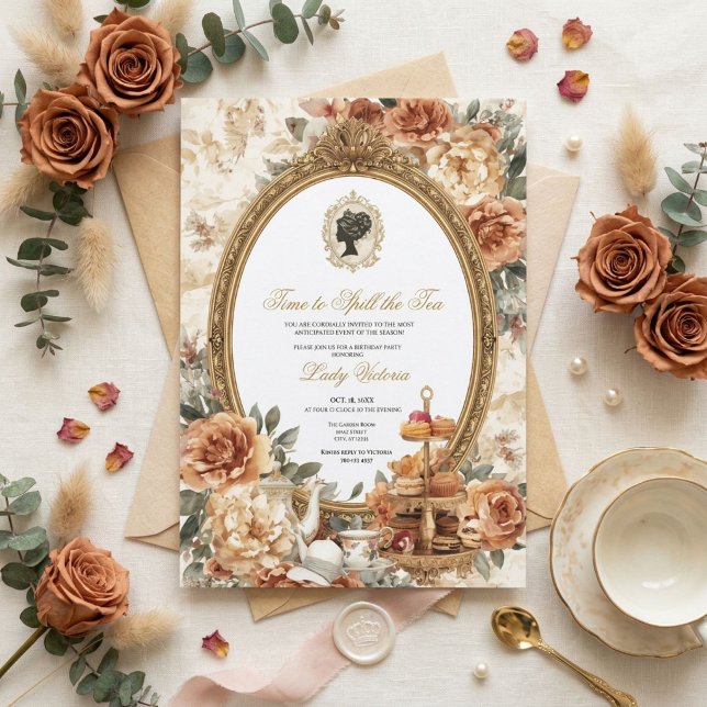 Fall Time to Spill the Tea Bridal Shower Invitation (Creator Uploaded)