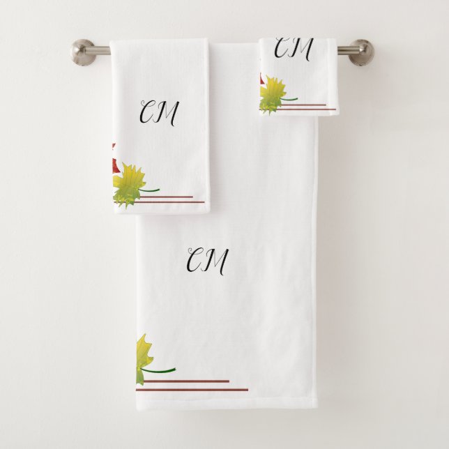 Fall Time Towel Set with Corner frame (Insitu)