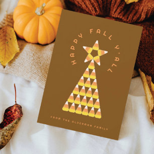 Fall to Christmas Greeting Card – Candy Corn Tree 