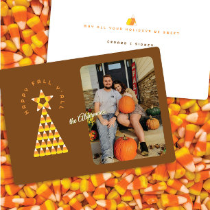 Fall to Christmas Photo Card – Candy Corn Tree