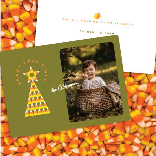 Fall to Christmas Photo Card – Candy Corn Tree
