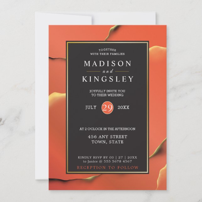 Fall Tomato Incredible Budget Wedding Invitation (Front)