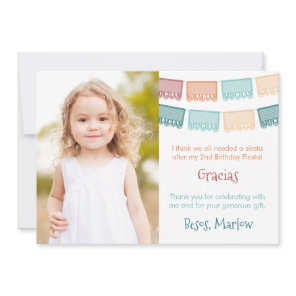 Fall Tones Papel Picado Mexican Fiesta Picture Thank You Card