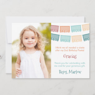 Fall Tones Papel Picado Mexican Fiesta Picture Thank You Card