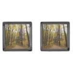 Fall Trail and Golden Leaves at Laurel Hill Park Cufflinks