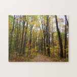 Fall Trail and Golden Leaves at Laurel Hill Park Jigsaw Puzzle