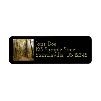 Fall Trail and Golden Leaves at Laurel Hill Park Label