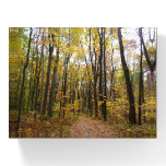 Fall Trail and Golden Leaves at Laurel Hill Park Paperweight