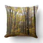 Fall Trail and Golden Leaves at Laurel Hill Park Throw Pillow